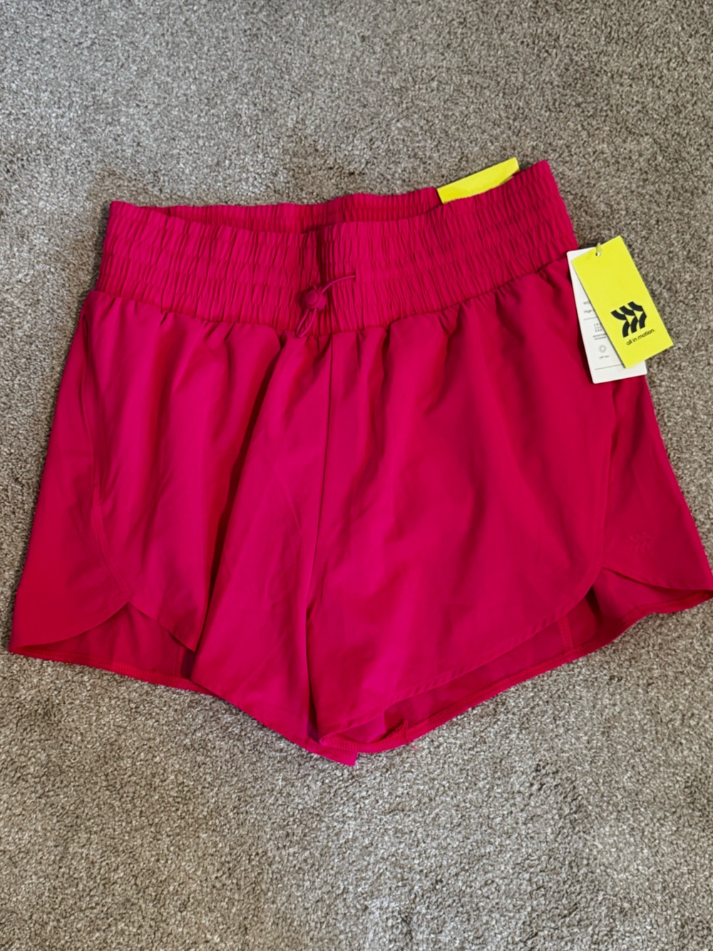 All in Motion Women's Bright Fuchsia Elastic Waist Athletic Shorts